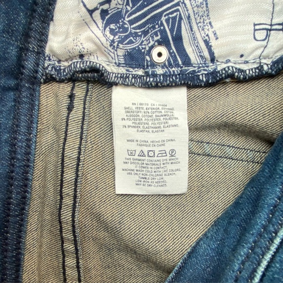 Pilcro and the Letterpress Slim Straight Jeans Stretch Blue Denim Sz 26 - Picture 14 of 16